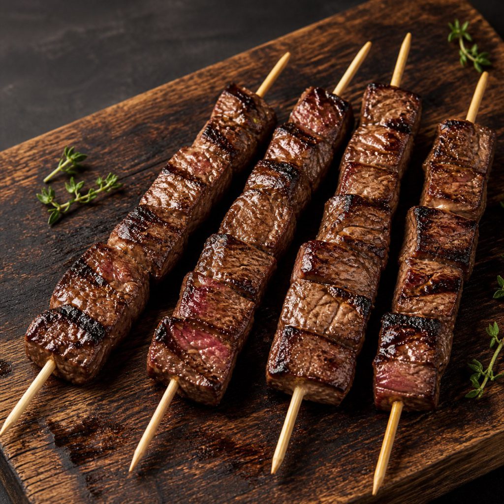 Brochettes de boeuf grillées