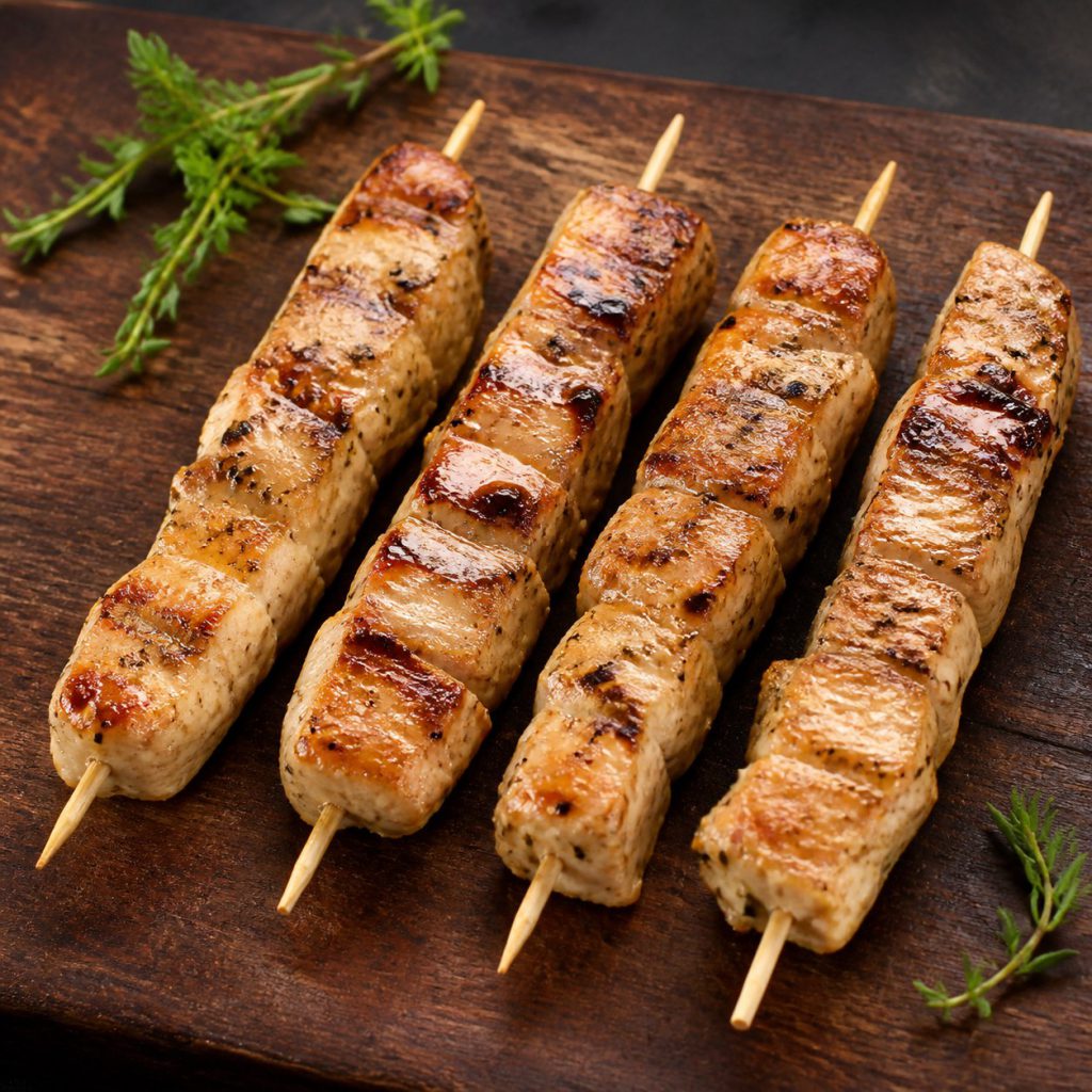 Brochettes de dinde grillées