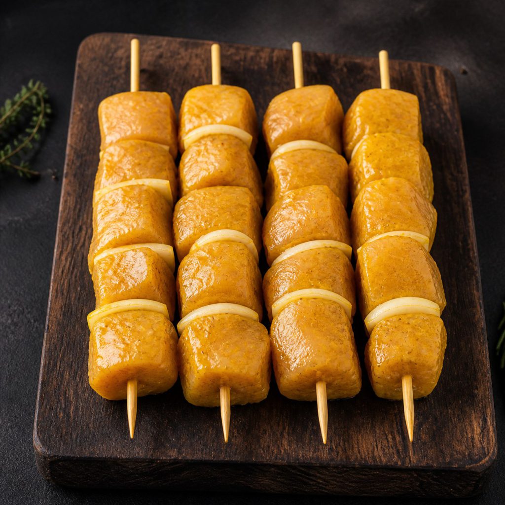 Brochette de poulet curry