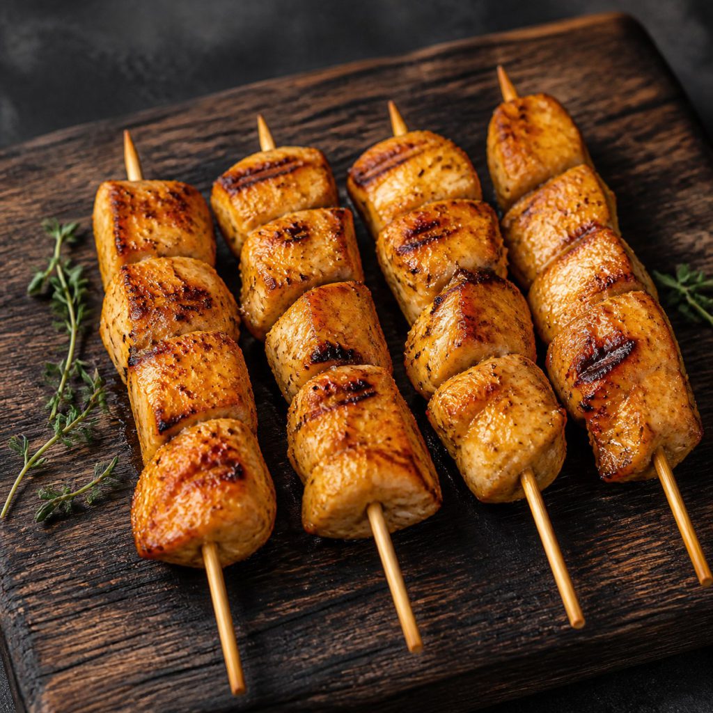 Brochettes de poulet grillées