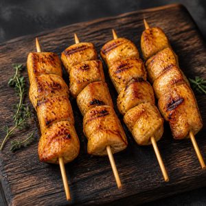 Brochettes de poulet grillées